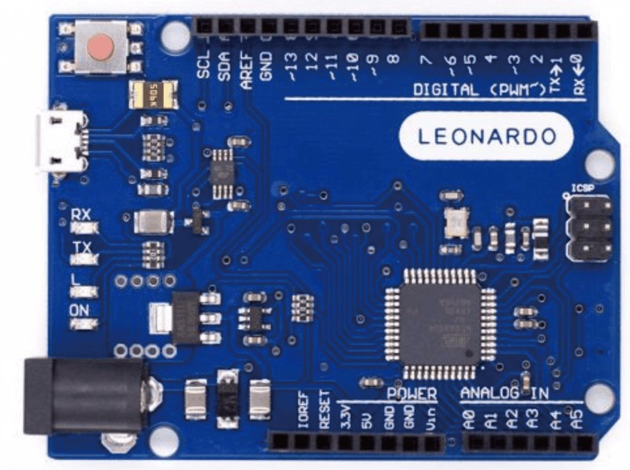 內建 USB 通訊功能、可模擬滑鼠與鍵盤的 Arduino Leonardo 開發板
