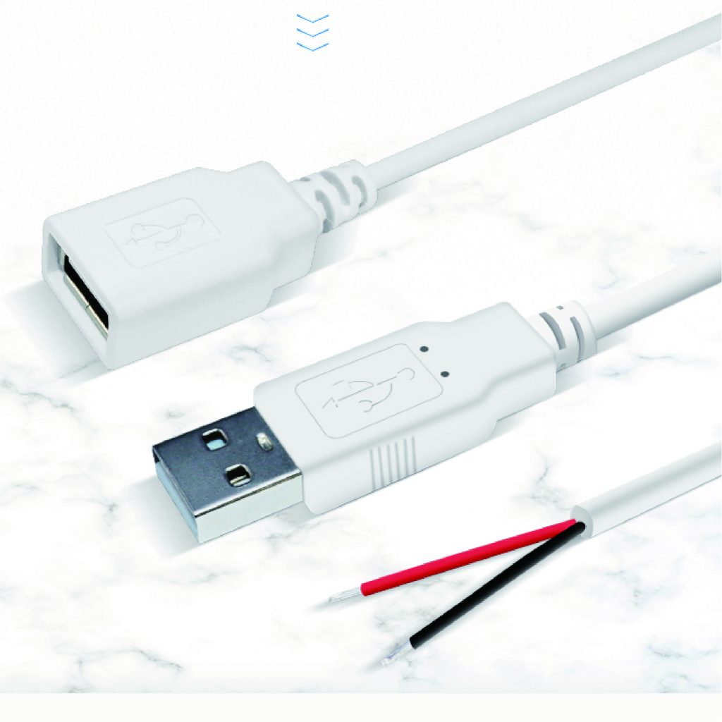 TYPE-A USB電線電源線兩線 USB電源線 USB公頭母頭 紅黑裸線 | 米羅科技文創學院
